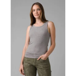 Prana Women's Foundation Rib Tank -Active Vibe Shop 1971001 HEATHERGREY 1