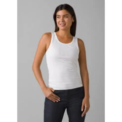 Prana Women's Foundation Rib Tank -Active Vibe Shop 1971001 WHITE 1