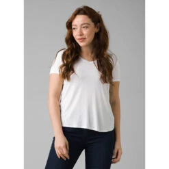 Prana Women's Foundation Short Sleeve Vneck -Active Vibe Shop 1971451 WHITE 5da27103 05ae 4774 97b0 3855b1651ee0