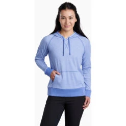 KUHL Women's Stria Pullover Hoody -Active Vibe Shop 4096 Stria Hoody Blue Iris Front