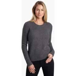 KUHL Women's Faye Sweater -Active Vibe Shop 4422 Faye Sweater Pavement Front ae2a9e54 deab 4d48 b29a 489a3cda923e 1