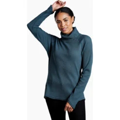 KUHL Women's Petra Turtleneck -Active Vibe Shop 8066 Petra Turtleneck Veridian Front