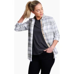KUHL Women's Kamila Flannel -Active Vibe Shop 8377 Kamila Flannel Sage Front 1