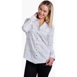 KUHL Women's Kamila Flannel -Active Vibe Shop 8377 Kamila Flannel Sea Salt Front 1