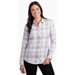 KUHL Women's Kamila Flannel -Active Vibe Shop 8377 kamila flannel mist front pdp photo 1