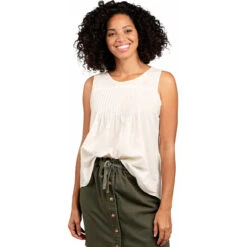 Women's Willet Pintuck Tank -Active Vibe Shop T1002104 Egret 1