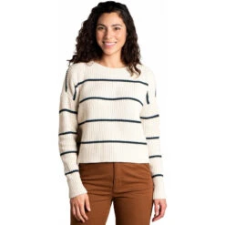 Women's Bianca II Sweater -Active Vibe Shop T1241014 Almond Stripe 1