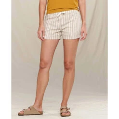 Women's Taj Hemp Short -Active Vibe Shop T1312008 EGRET THIN STRIPE 1