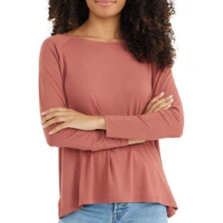 Women's Bamboo Everyday Flex Long Sleeve -Active Vibe Shop everyday flex long sleeve rosewood women top 1