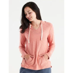 Women's Bamboo Slub Hoodie -Active Vibe Shop slub hoody bright clay women 1